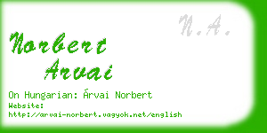 norbert arvai business card