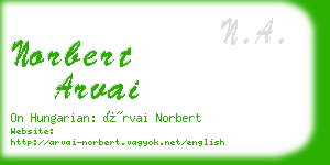 norbert arvai business card